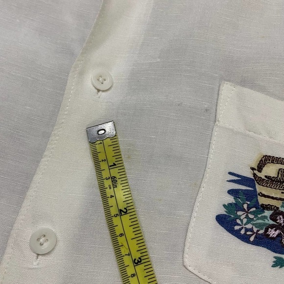 Cubavera Tropical Linen Rayon Blend Cream Button Front Men's Shirt Sz XL - Picture 7 of 9